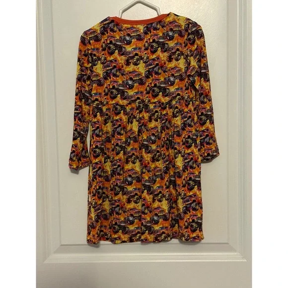 Gigi's Closet Toddler Girls 3T Monster Truck Flames Long Sleeve Dress - Picture 4 of 6